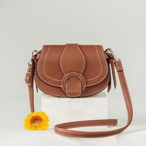 Rachel Zoe Edessi Mini Crossbody Belt Bag | Saddle Brown Vegan Leather NWT